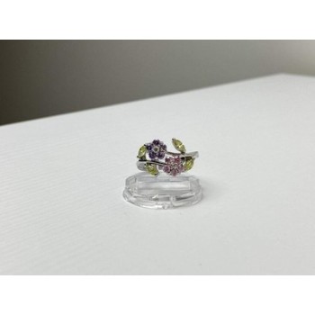 925 Sterling Silver Amethyst, Morganite, Peridot & CZ 
