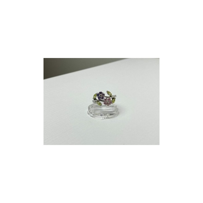 925 Sterling Silver Amethyst, Morganite, Peridot & CZ 