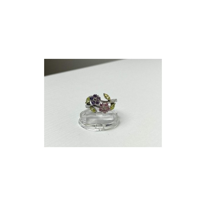 925 Sterling Silver Amethyst, Morganite, Peridot & CZ 