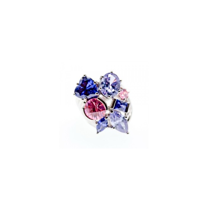 925 Sterling Silver Multicolor CZ Ring Size 6