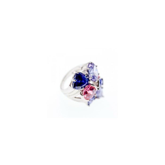 925 Sterling Silver Multicolor CZ Ring Size 6