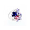 925 Sterling Silver Multicolor CZ Ring Size 6