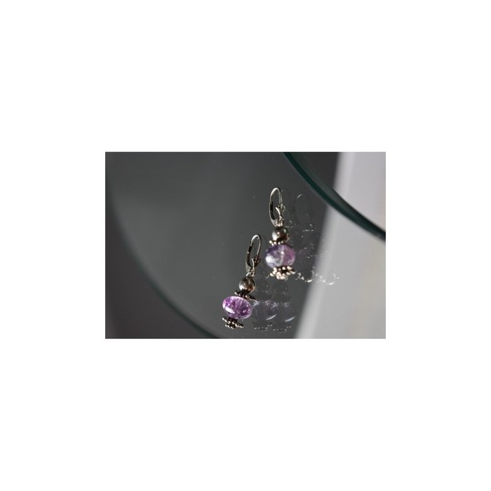 925 Sterling Silver Amethyst Earrings