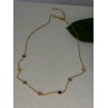 925 Sterling Silver Gold Plated Gemstones Necklace Length 15/16.5 inch