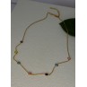 925 Sterling Silver Gold Plated Gemstones Necklace Length 15/16.5 inch