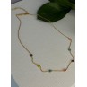 925 Sterling Silver Gold Plated Gemstones Necklace Length 15/16.5 inch