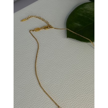 925 Sterling Silver Gold Plated Gemstones Necklace Length 15/16.5 inch