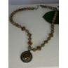 Vintage 925 Sterling Silver Unakite Necklace Length 17 inch