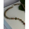 Vintage 925 Sterling Silver Unakite Necklace Length 17 inch