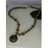 Vintage 925 Sterling Silver Unakite Necklace Length 17 inch