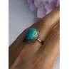 Vintage 925 Sterling Silver Turquoise Ring Size-Able