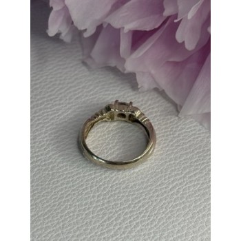 925 Sterling Silver Beryl & Marcasite Ring Size 7