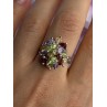 925 Sterling Silver Garnet Amethyst Citrine Peridot Ring Size 9