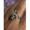 925 Sterling Silver Garnet Amethyst Citrine Peridot Ring Size 9