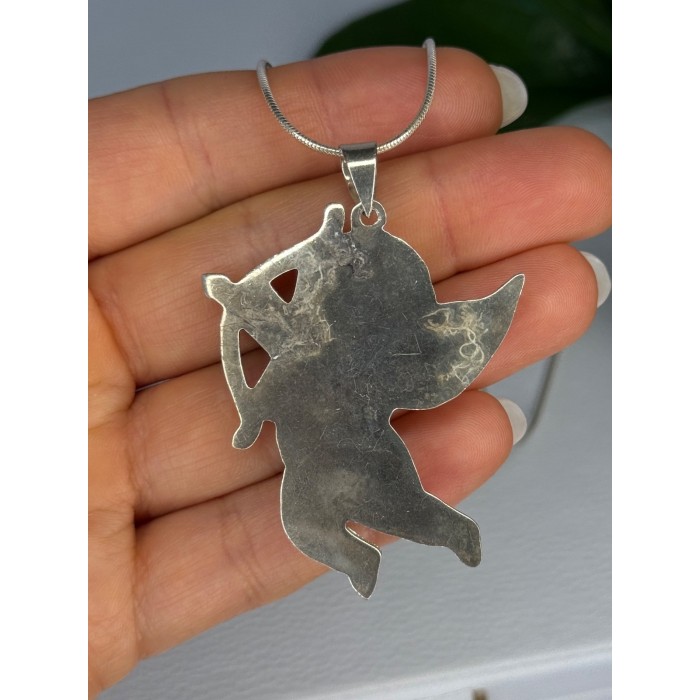 Elegant Vintage 925 Sterling Silver Onyx & Marcasite Necklace Length 16.5 inch