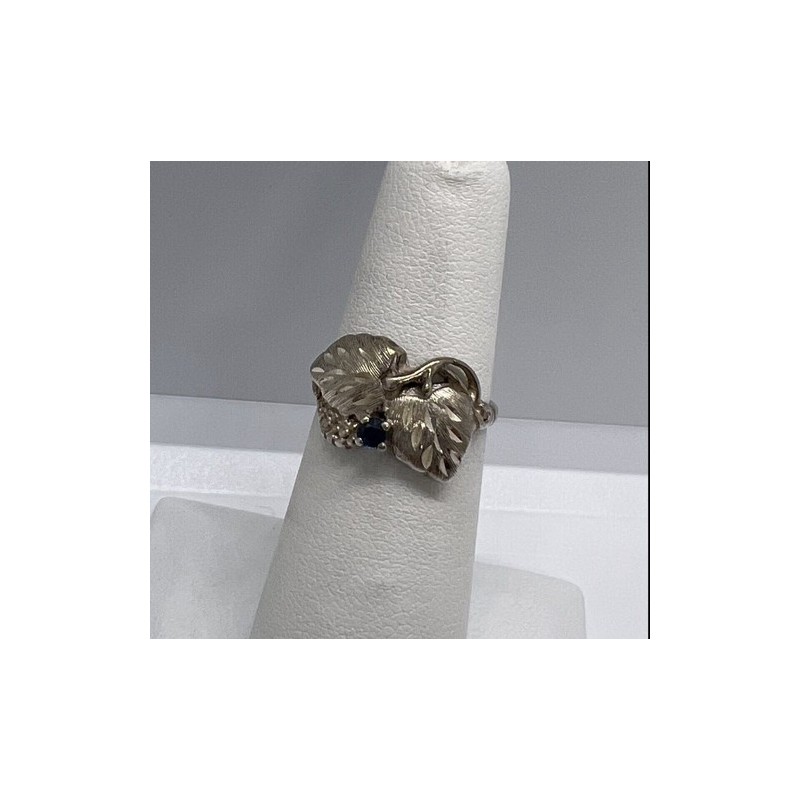 925 Sterling Silver Sapphire Ring Size 4.5