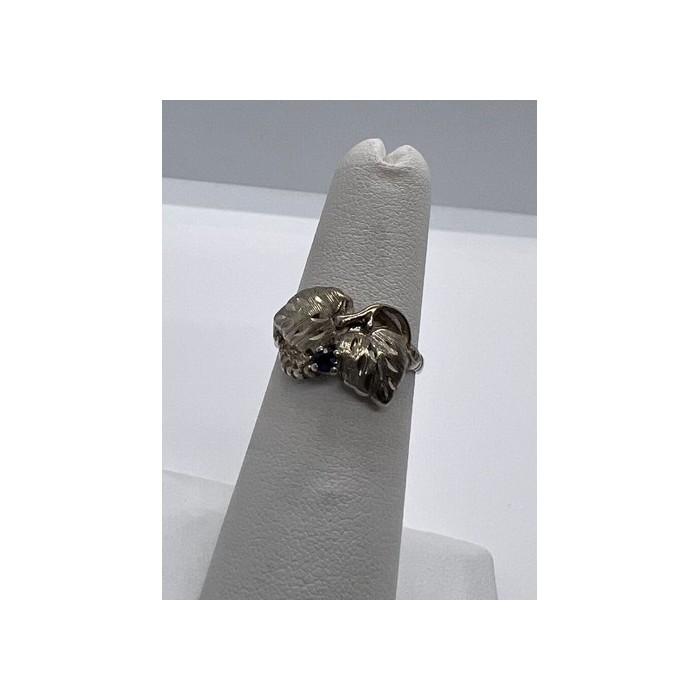 925 Sterling Silver Sapphire Ring Size 4.5