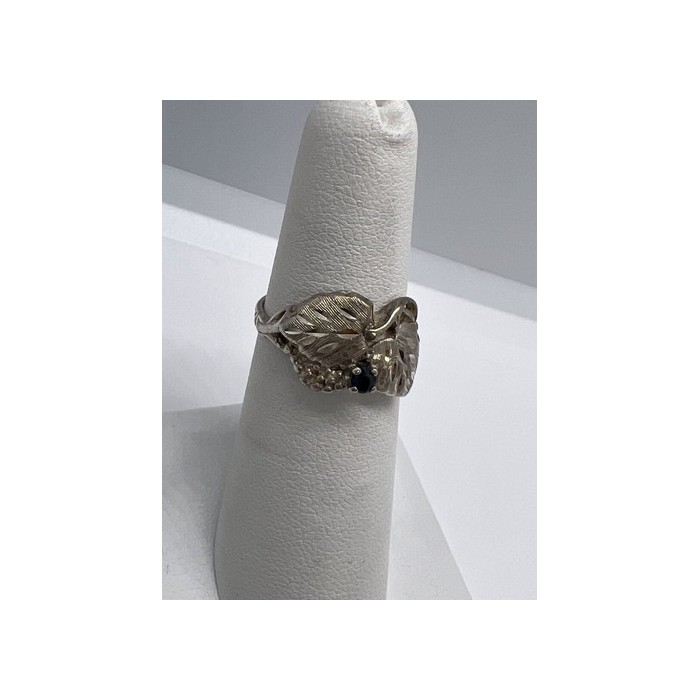 925 Sterling Silver Sapphire Ring Size 4.5