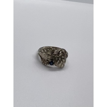 925 Sterling Silver Sapphire Ring Size 4.5