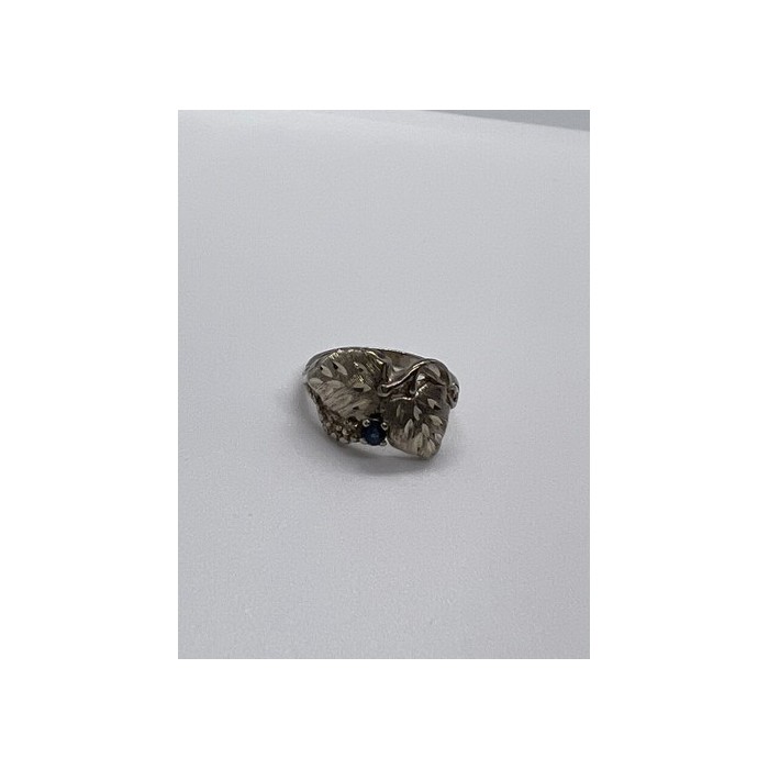 925 Sterling Silver Sapphire Ring Size 4.5