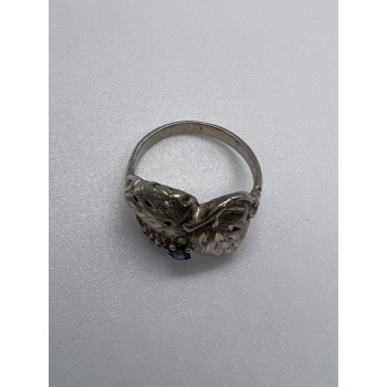 925 Sterling Silver Sapphire Ring Size 4.5