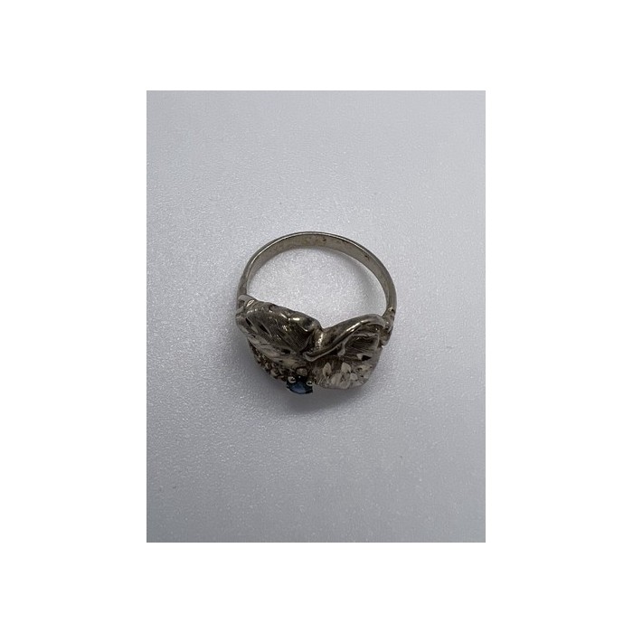 925 Sterling Silver Sapphire Ring Size 4.5