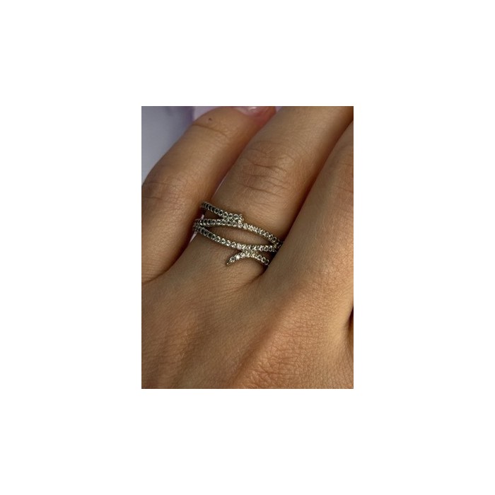 Classy 925 Sterling Silver Diamonds Ring Size 7