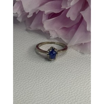 925 Sterling Silver Star Sapphire Ring Size 6.5