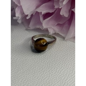 925 Sterling Silver Tiger's Eye Ring Size 5