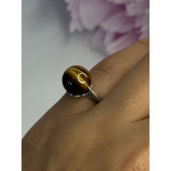 925 Sterling Silver Tiger's Eye Ring Size 5