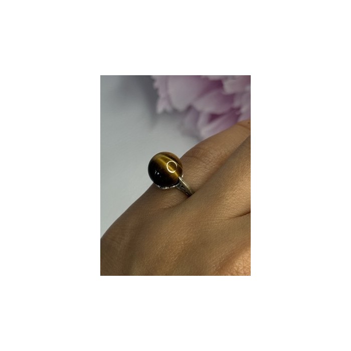 925 Sterling Silver Tiger's Eye Ring Size 5