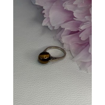 925 Sterling Silver Tiger's Eye Ring Size 5