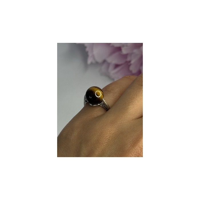 925 Sterling Silver Tiger's Eye Ring Size 5