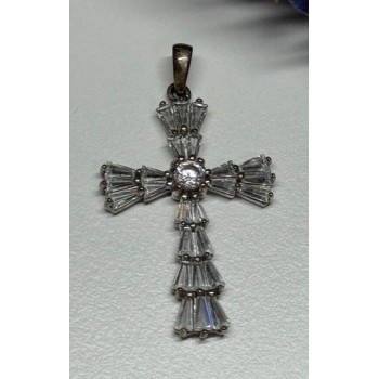 925 Sterling Silver CZ Cross