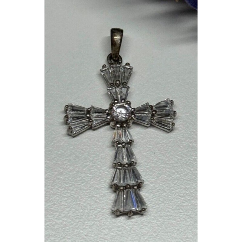 925 Sterling Silver CZ Cross