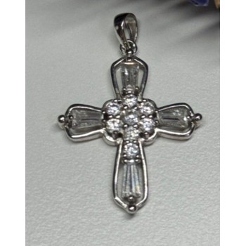 925 Sterling Silver CZ Cross