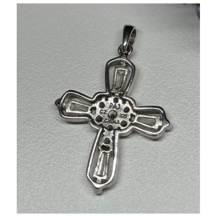 925 Sterling Silver CZ Cross