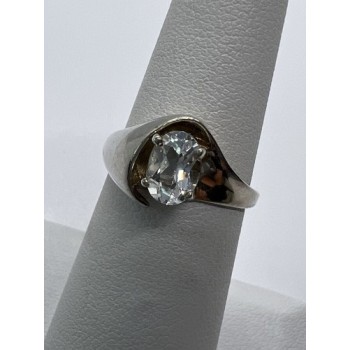 925 Sterling Silver Kabana & Colorless Spinel Ring Size 5.5