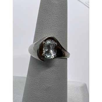 925 Sterling Silver Kabana & Colorless Spinel Ring Size 5.5