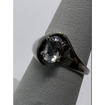925 Sterling Silver Kabana & Colorless Spinel Ring Size 5.5