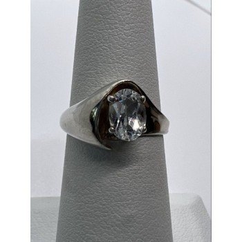 925 Sterling Silver Kabana & Colorless Spinel Ring Size 5.5