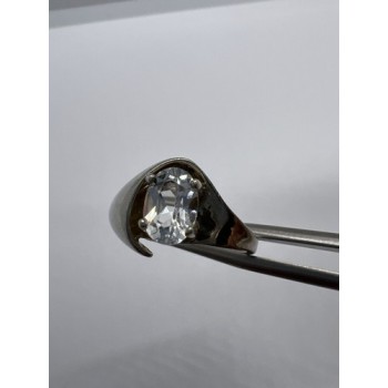 925 Sterling Silver Kabana & Colorless Spinel Ring Size 5.5