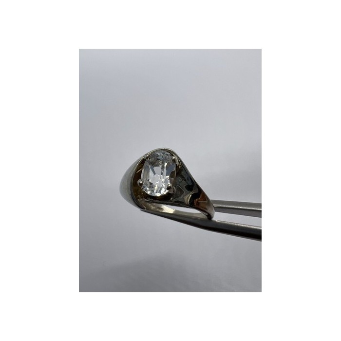 925 Sterling Silver Kabana & Colorless Spinel Ring Size 5.5