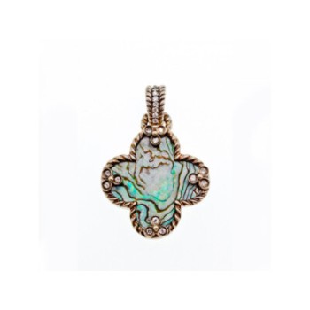 925 STERLING SILVER HALIOTIS & CZ PENDANT