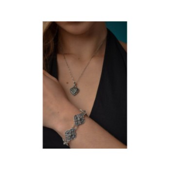 925 Sterling Silver Marcasites Heart Chain With Pendant