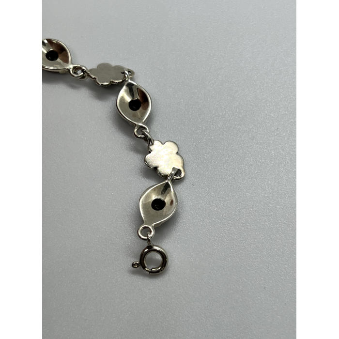 925 STERLING SILVER AGATE & MARCASITE  BRACELET