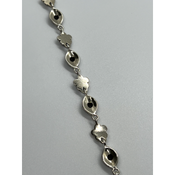 925 STERLING SILVER AGATE & MARCASITE  BRACELET