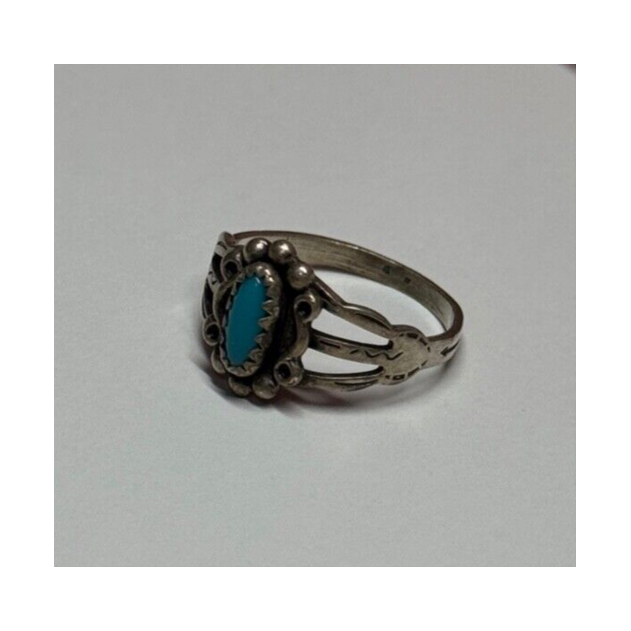 925 Sterling Silver Turquoise Ring Size 4