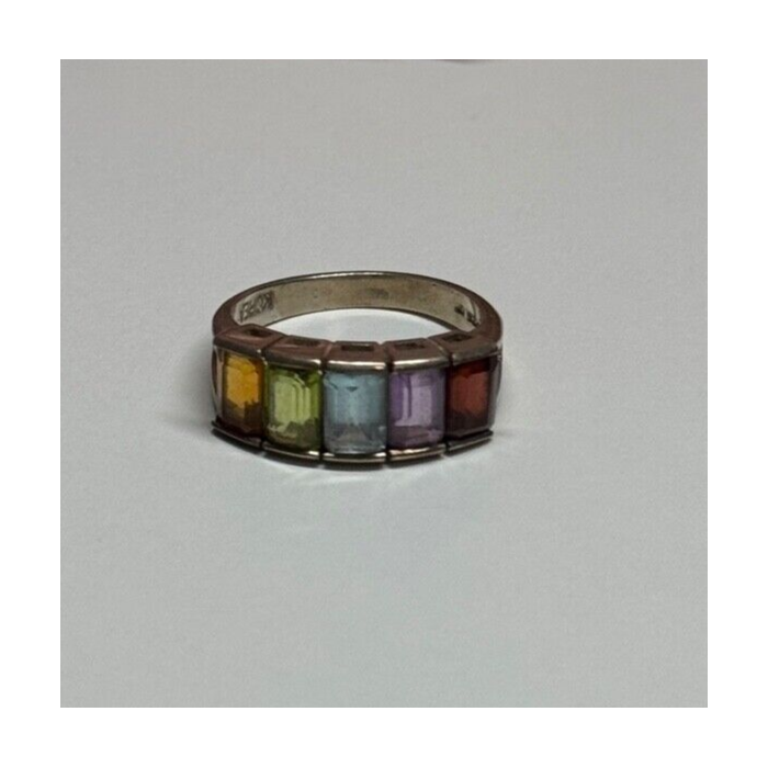 925 Sterling Silver Tourmaline Ring Size 5.5