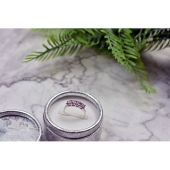 925 STERLING SILVER PINK CZ RING SIZE 6.5